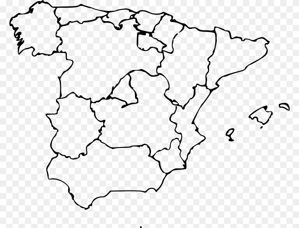 Map Of Spain Svg Clip Arts Spain Map Clipart, Gray Png