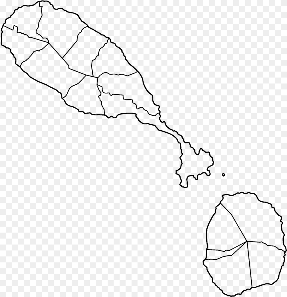 Map Of St Kitts, Gray Free Transparent Png