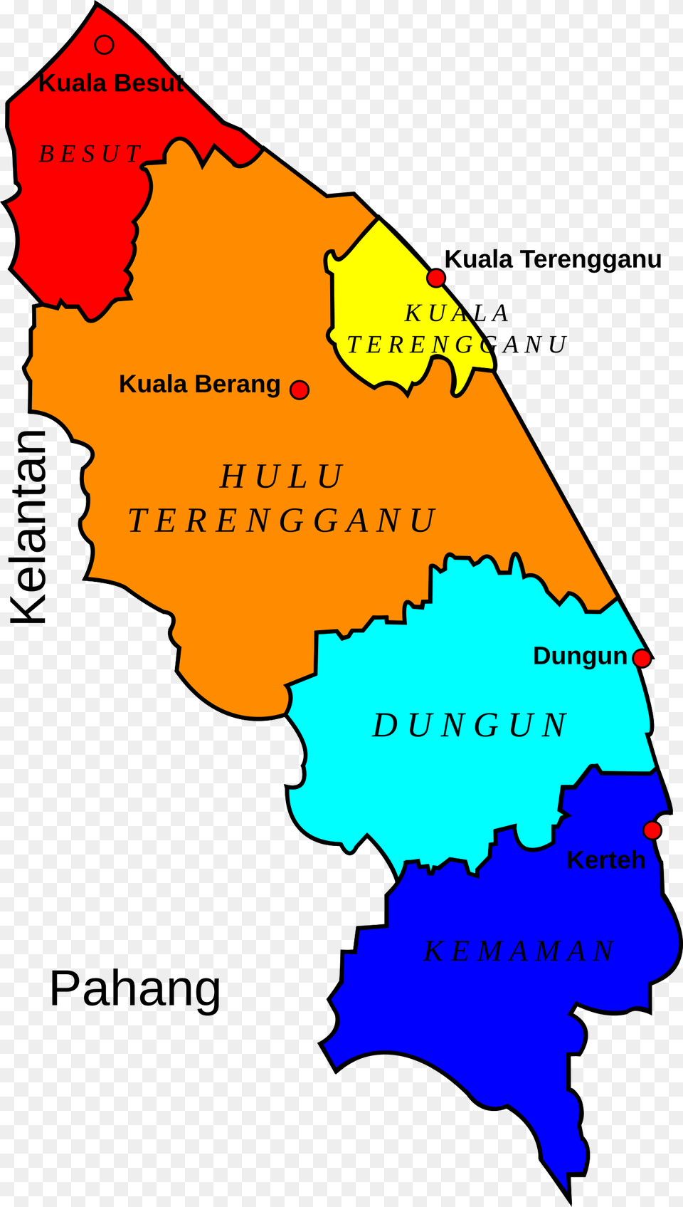 Map Of Terengganu Malaysia Clip Arts Kuala Terengganu Map, Chart, Plot, Atlas, Diagram Png