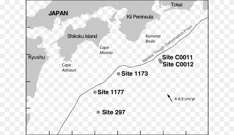 Map Of The Nankai Trough Area Offshore Japan Showing, Plot, Chart, Plant, Rainforest Free Transparent Png