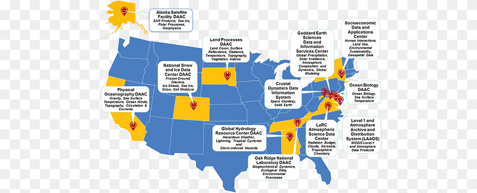 Map Of The Nasa Daacs Icsu World Data System, Chart, Plot, Atlas, Diagram Png