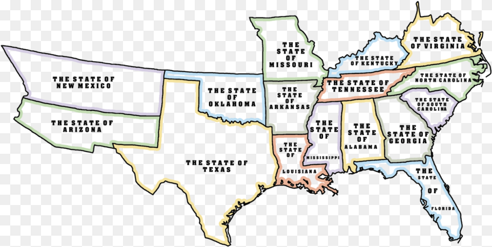 Map Of The Second Confederate States America By Theko9isalive Confederate States Only Map, Chart, Plot, Diagram Free Png