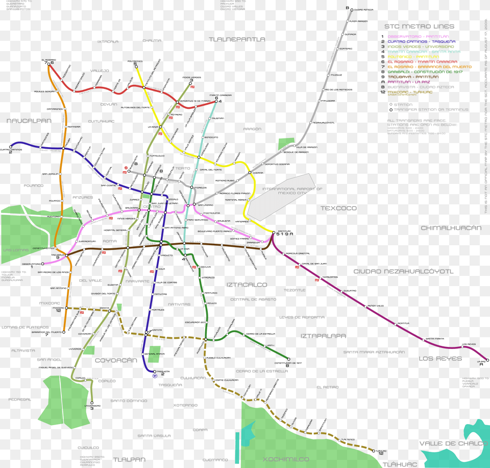 Map Of The Stc Metro Of Mexico City Atlas, Chart, Plot, Diagram, Plan Free Png Download