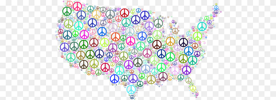 Map Of The Usa With Peace Signs Peace, Accessories, Pattern, Art, Fractal Png