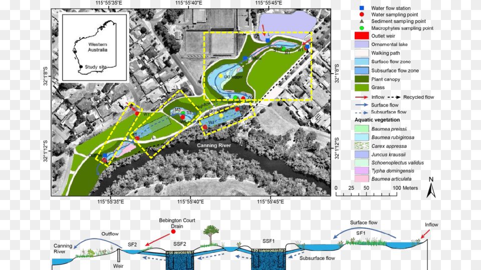 Map Of The Wharf Street Constructed Wetland Indicating Wharf Street Wetland, Neighborhood, Chart, Diagram, Plan Png