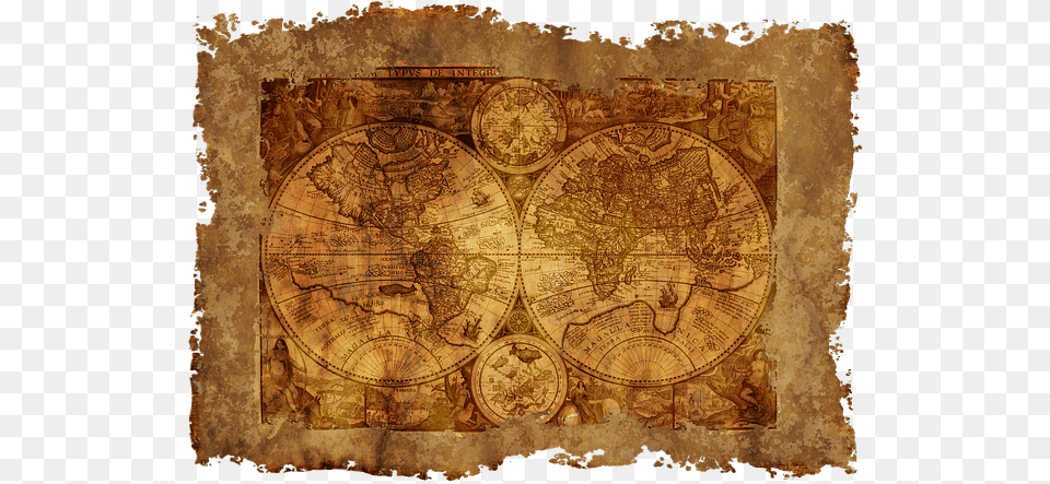 Map Of The World Old Historically Parchmen Maps With Here Be Dragons Png Image