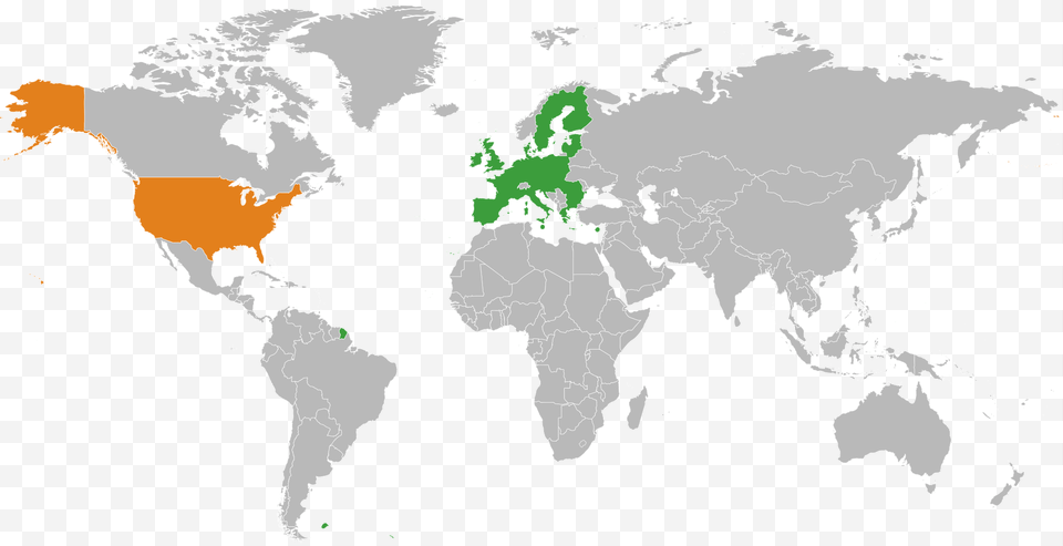 Map Of Us And Europe United States European Union Relations European Union Vs China, Chart, Plot, Atlas, Diagram Free Png
