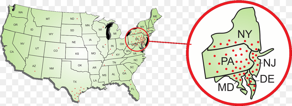 Map Of Usa With Red Dots United States Map Dark Background, Chart, Plot, Atlas, Diagram Png Image