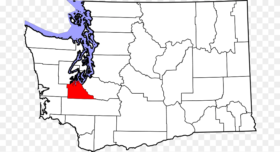 Map Of Washington Highlighting Thurston County Washington County Map Blank, Chart, Plot, Atlas, Diagram Png Image