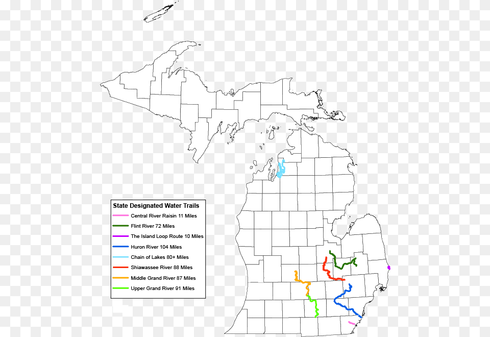 Map Of Water Trails Debbie Stabenow District, Plot, Chart, Person, Adult Free Png Download