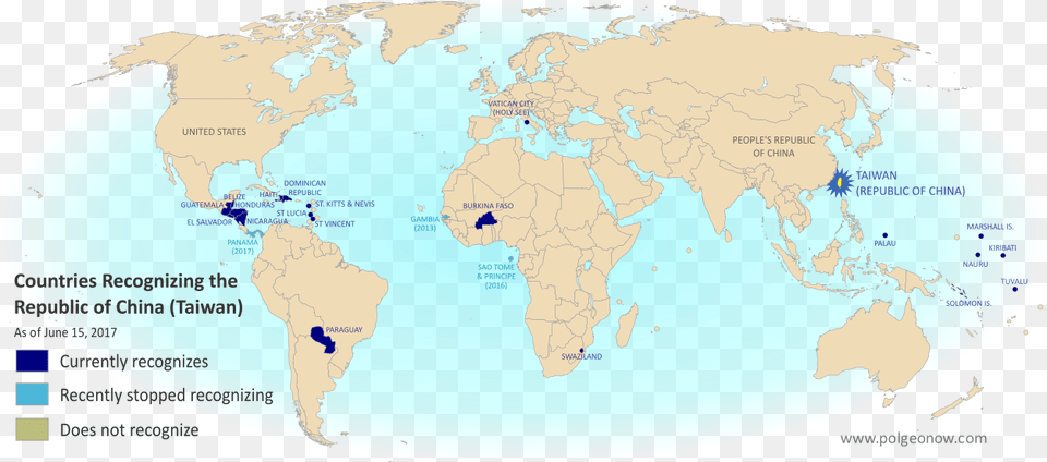 Map Of Who Recognizes Taiwan In June Countries That Recognize Taiwan Map, Chart, Plot, Atlas, Diagram Free Transparent Png