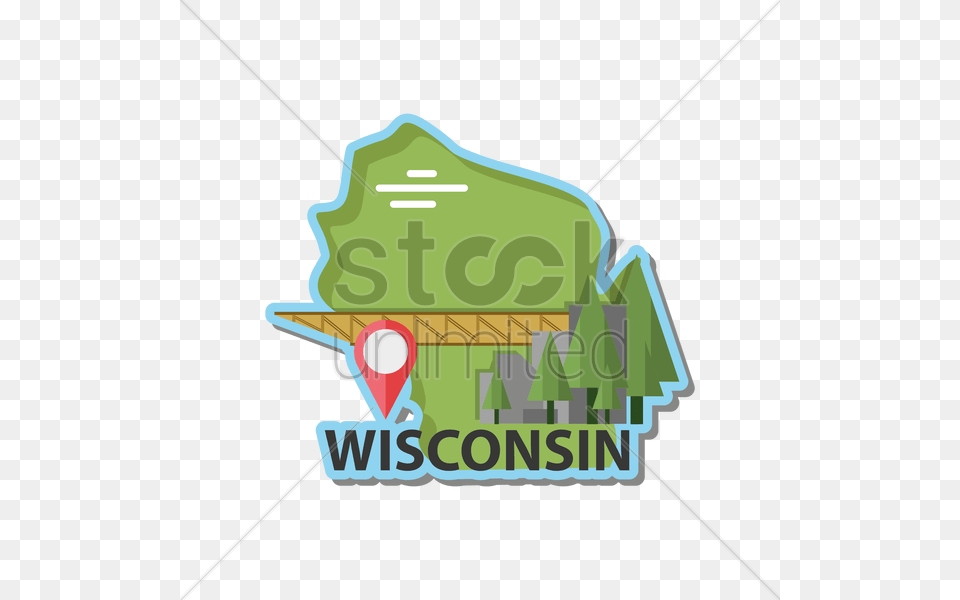 Map Of Wisconsin State Vector, Architecture, Building, Countryside, Hut Free Png Download