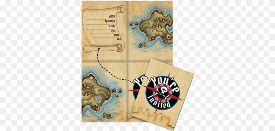 Map Party Invitations Pirate Map Invites, Text Png