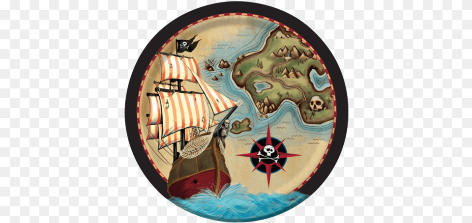 Map Party Plates Large Creative Converting Pirate39s Map 9 Inch Plates Free Png Download
