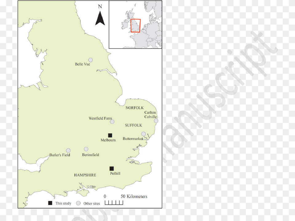 Map Showing Polhill Melbourn And Other Anglo Saxon, Chart, Plot, Atlas, Diagram Free Png Download