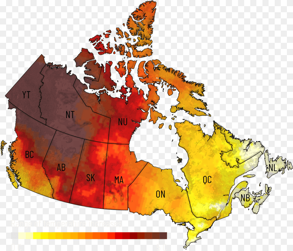 Map Showing The Increase In Mean Temperature Across Happy Valley Goose Bay Map, Chart, Plot, Outdoors, Atlas Png Image