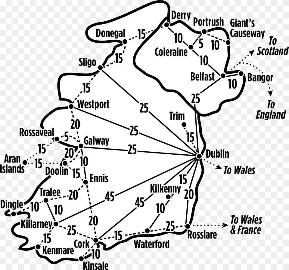 Map Shows Approximate Costs In Us For One Way Second Dublin, Chart, Plot, Text Free Transparent Png