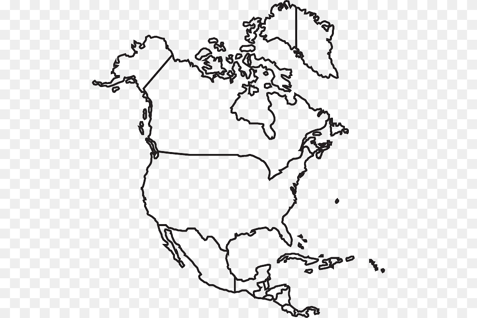 Map States Canada North United Usa America Printable North America Blank Map, Chart, Plot, Atlas, Diagram Free Transparent Png