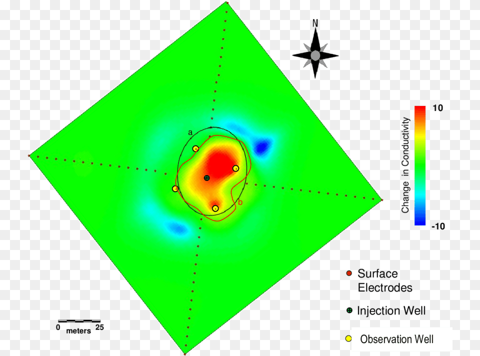 Map View Of Tdip Image Of Change In Conductivity At Circle, Animal, Fish, Sea Life, Outdoors Free Png