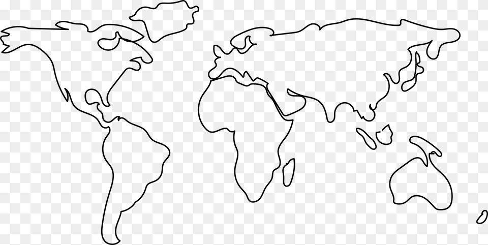 Map World Mundi Earth Continents Balloon Globe Earth Map Black And White, Gray Free Png