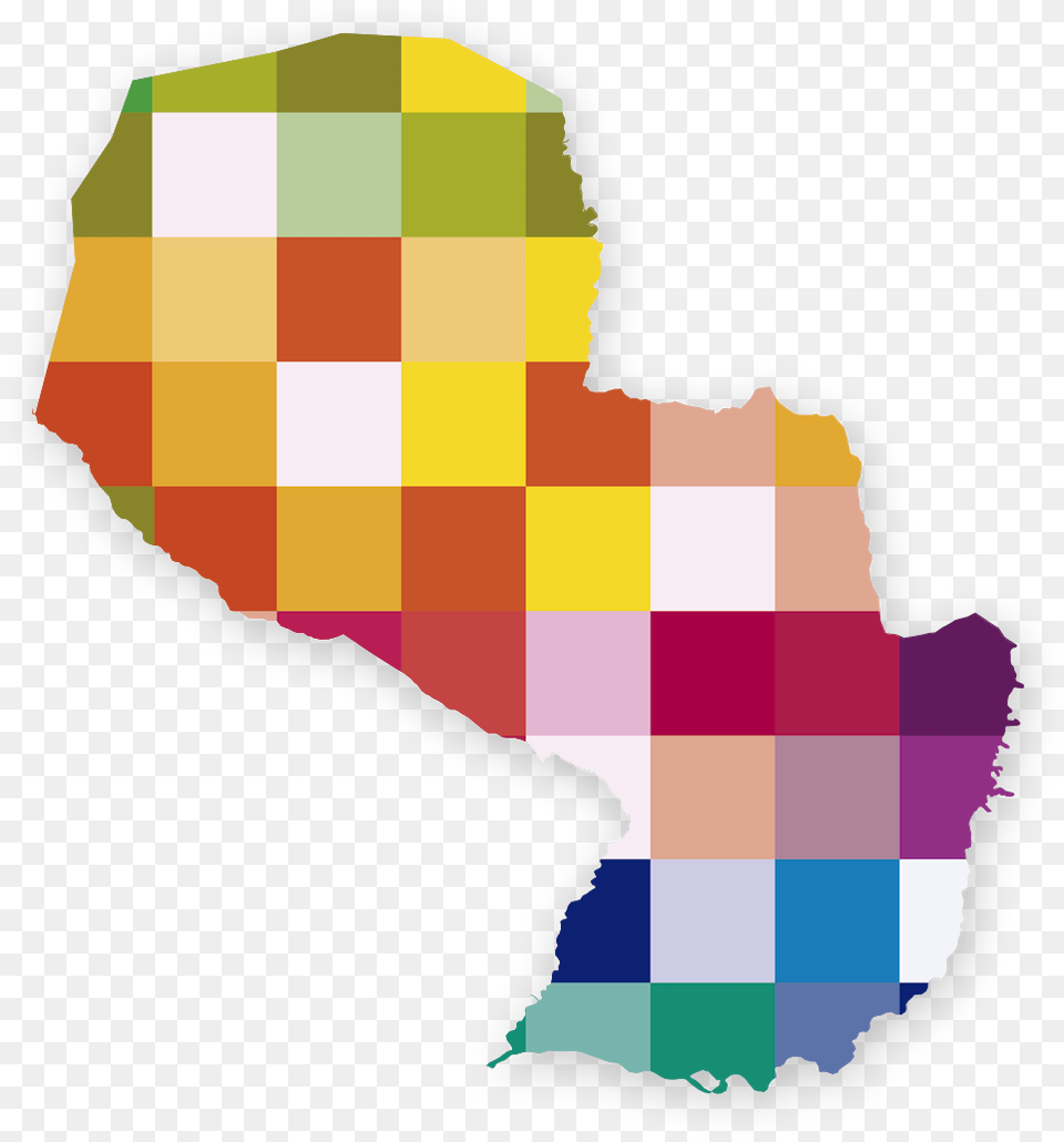 Mapa Cuadricula Colores Paraguay Mapa, Person Png