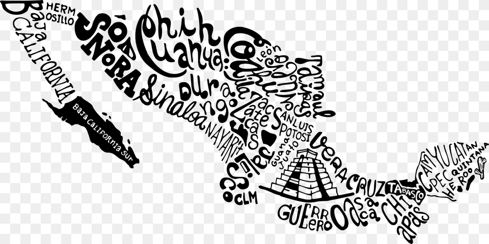 Mapa De Mxico Mapa De La Republica Mexicana, Art, Doodle, Drawing, Calligraphy Free Png Download