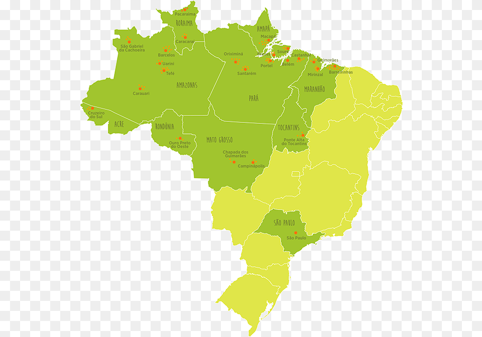 Mapa Do Brasil Com As Bibliotecas Da Vaga Lume Destacadas Brazil Solid Map, Atlas, Chart, Diagram, Plot Free Transparent Png