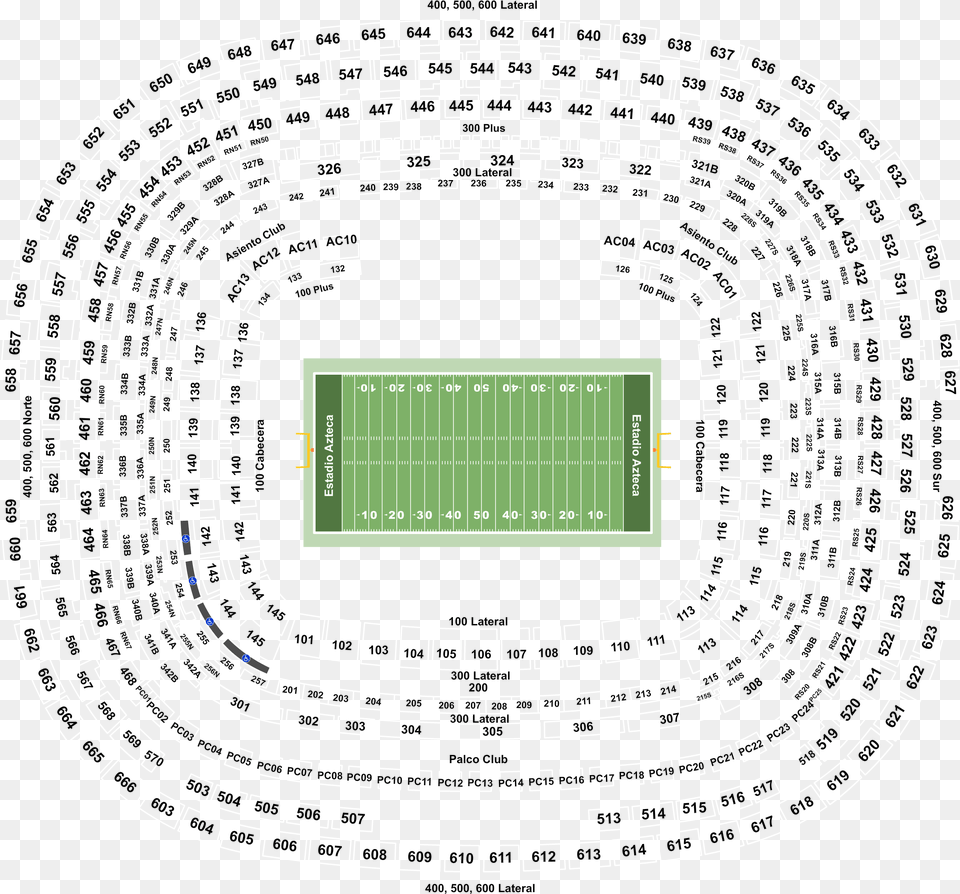 Mapa Estadio Azteca Chiefs Chargers, Cad Diagram, Diagram Free Png