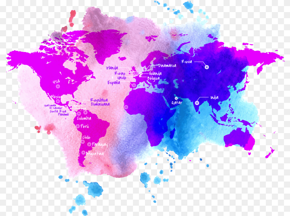 Mapa Impacto Taap World Map, Chart, Plot, Purple, Atlas Free Transparent Png