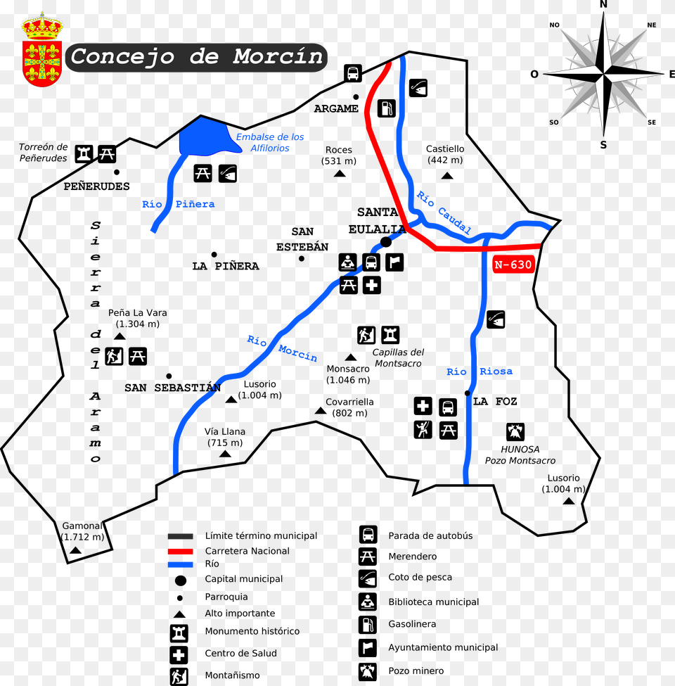 Mapa Resumido Del Concejo De Morcn Morcn, Chart, Plot, Map Free Transparent Png