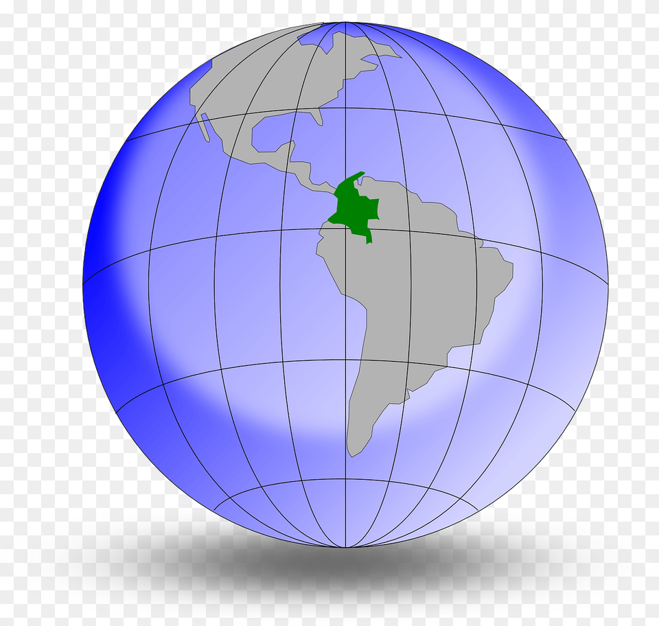 Mapamundi Versin Colombia On The Globe, Astronomy, Outer Space, Planet, Sphere Free Transparent Png