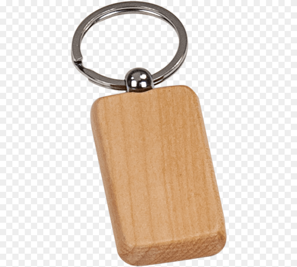 Maple Finish Wooden Rectangle Keychain Keychain, Accessories, Bag, Handbag Free Png