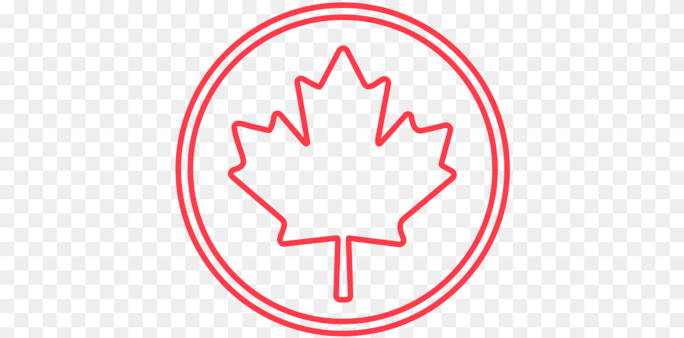 Maple Leaf In Circle Stroke U0026 Svg Vector File Maple Leaf In Cirlcw, Plant, Light, Food, Ketchup Free Transparent Png