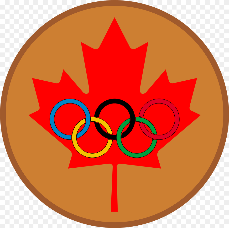 Maple Leaf Olympic Bronze Medal Small Canada Flag Icon, Plant, Logo, Food, Sweets Free Png Download