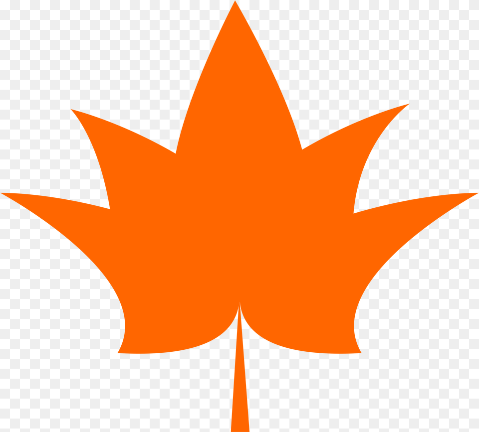 Maple Leaf One Color Flat Clip Arts Maple Leaf Clipart Orange, Plant, Symbol Png Image