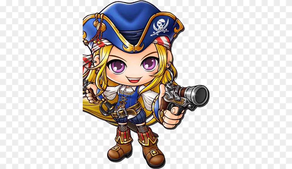 Maple Story Pirate Art Chibi Girl Chibi Pirate, Person, Baby, Book, Comics Free Png