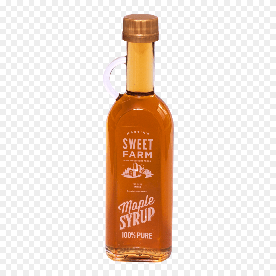 Maple Syrup Martins Sweet Farm, Food, Seasoning, Bottle, Cosmetics Png Image