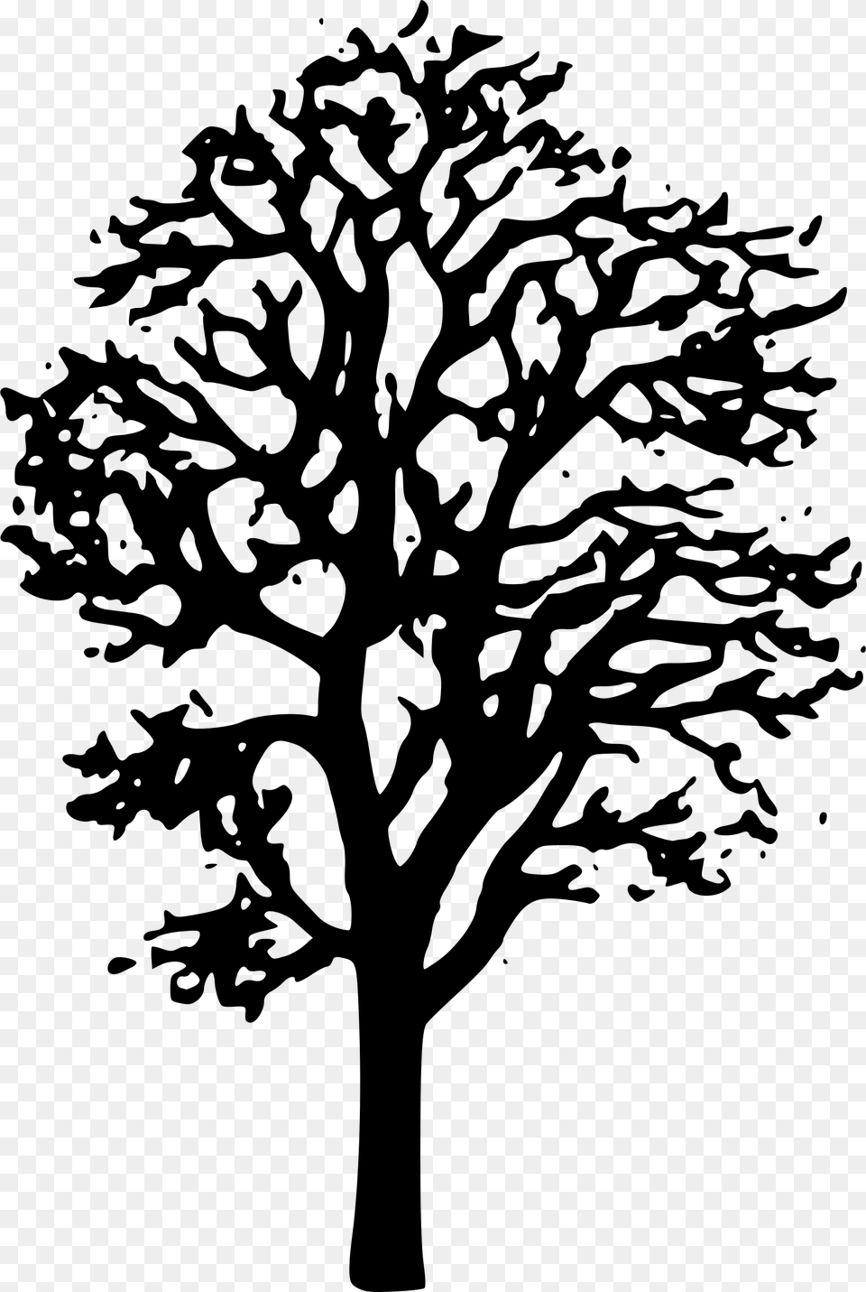 Maple Tree Clip Arts Tree Clipart Black And White Transparent, Gray Png Image