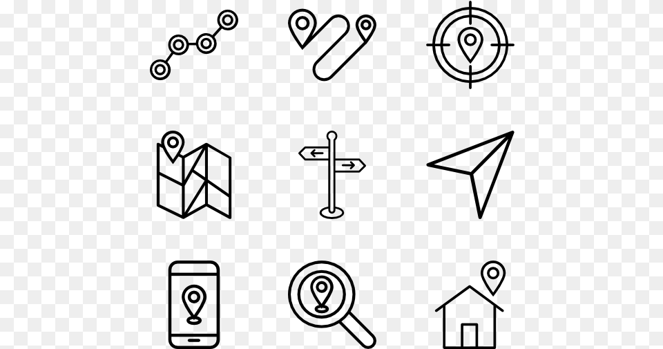 Maps And Navigation Barbershop Icons, Gray Free Png