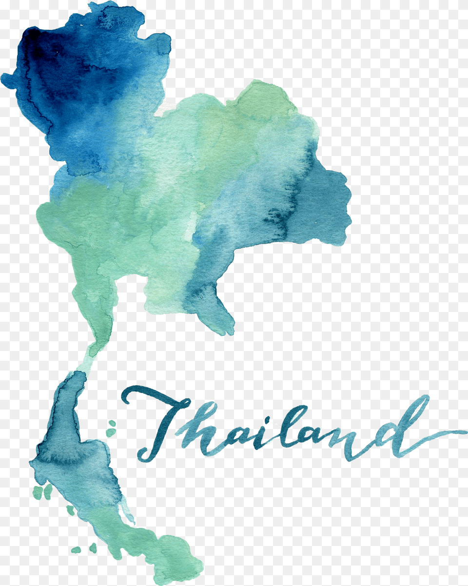 Maps Watercolor Banner Black Thailand Map Free Png Download