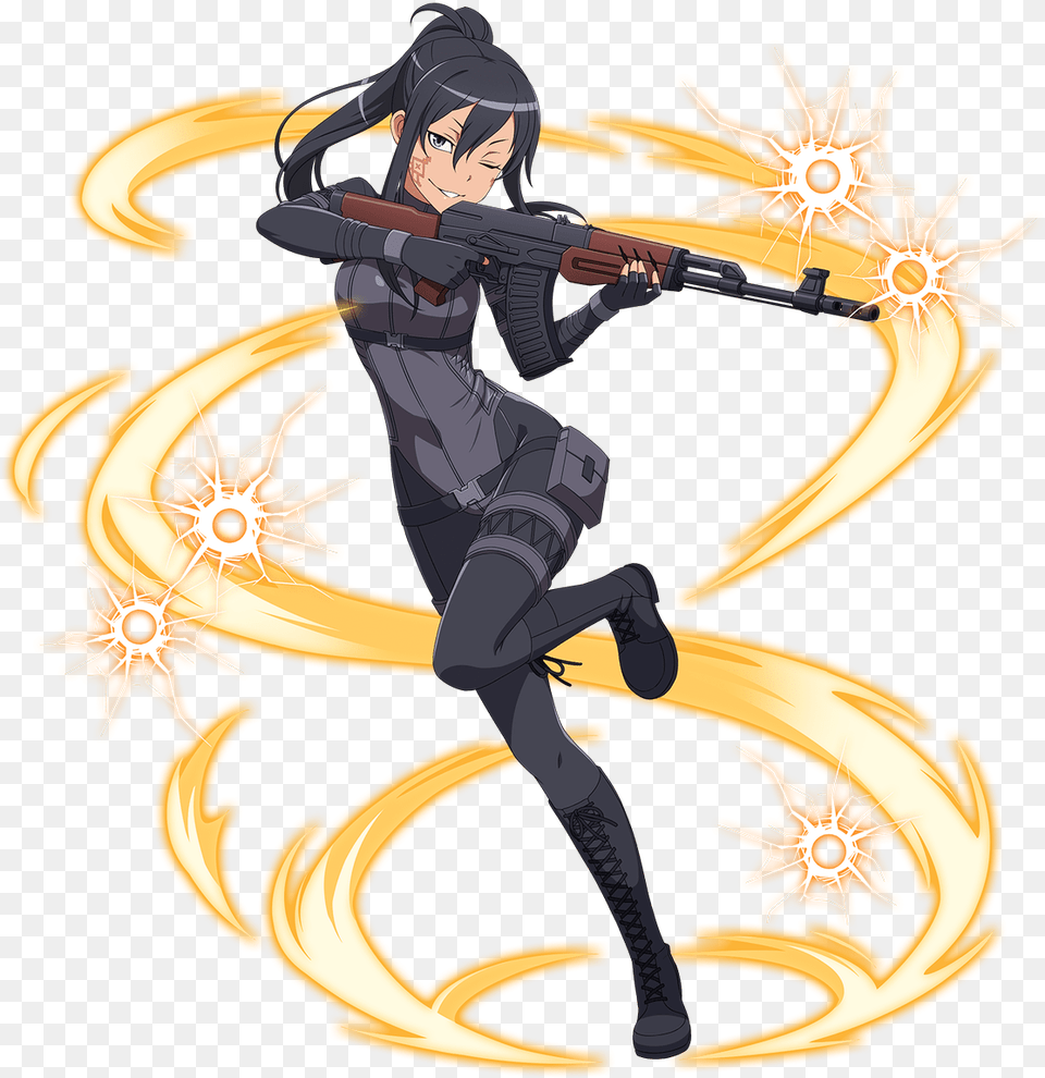 Mar Sword Art Online Alternative Gun Gale Online Pitohui, Weapon, Firearm, Person, Publication Free Png