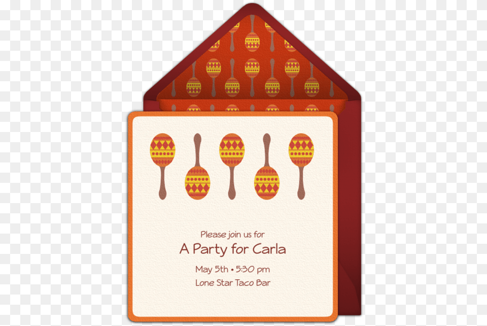 Maracas Online Invitation Party, Maraca, Musical Instrument, Envelope, Food Free Png Download