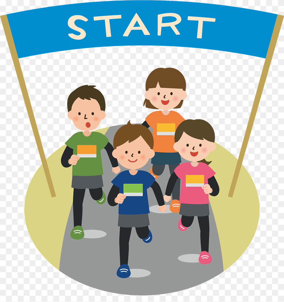 Marathon Competitors Clipart, Advertisement, People, Person, Poster Free Png