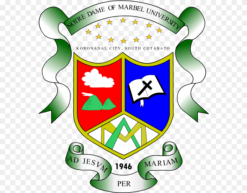 Marbel Logo Transparent Logo Transparent Logo Notre Dame Of Marbel University, Armor, Dynamite, Weapon, Emblem Png Image