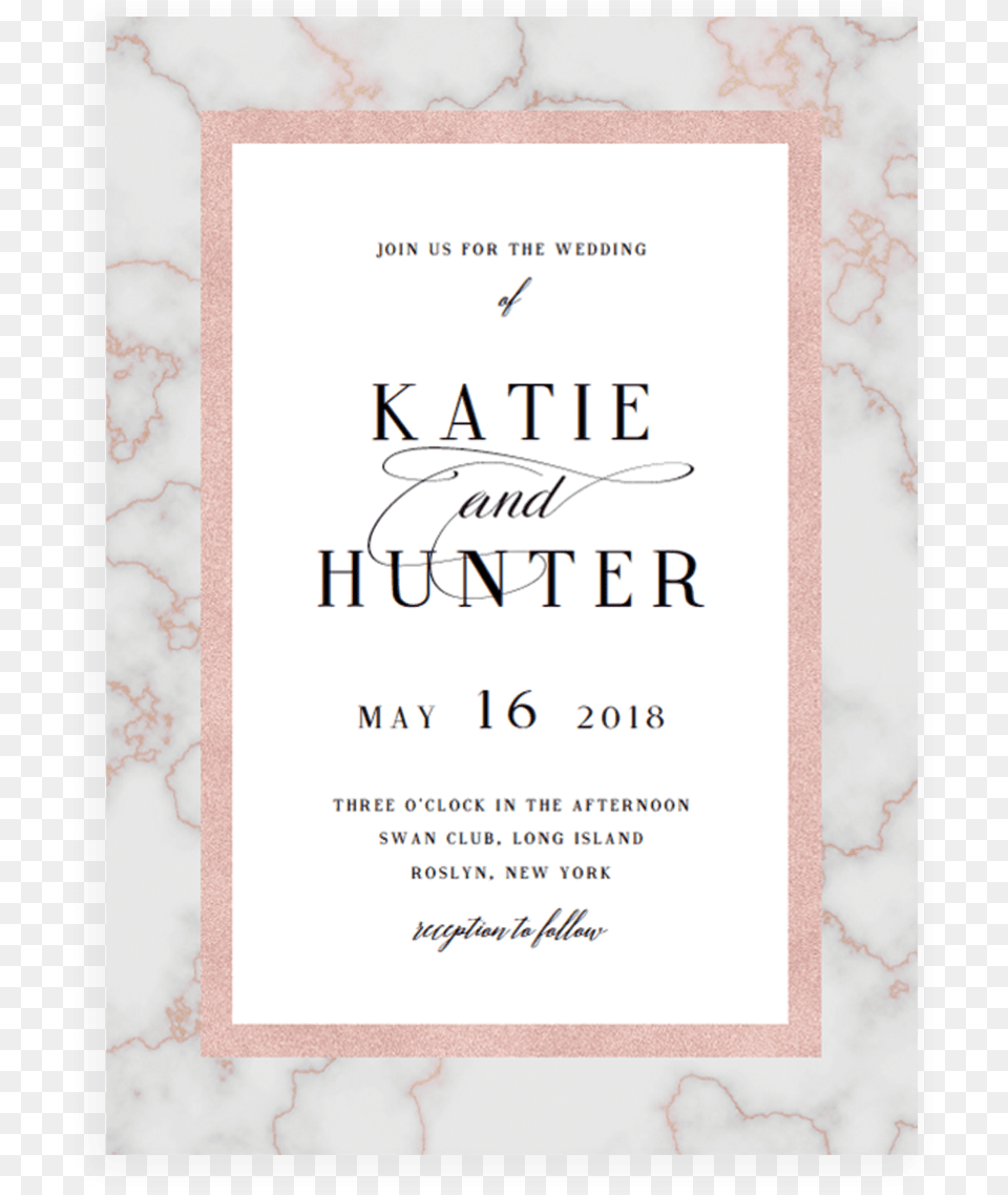 Marble And Rose Gold Wedding Invitation Cards Template Paper, Book, Publication, Advertisement, Poster Free Png
