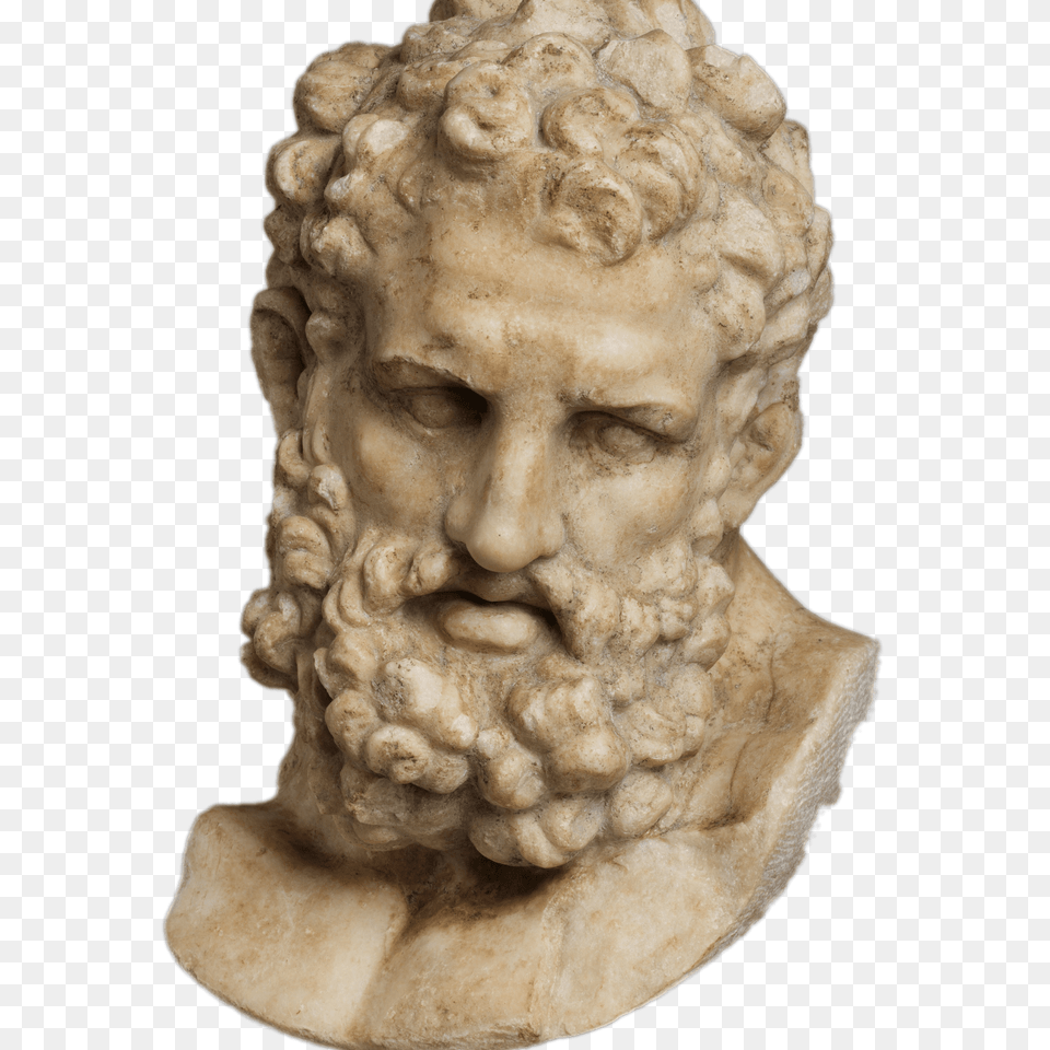 Marble Head Of Heracles, Art, Person, Face, Figurine Png Image