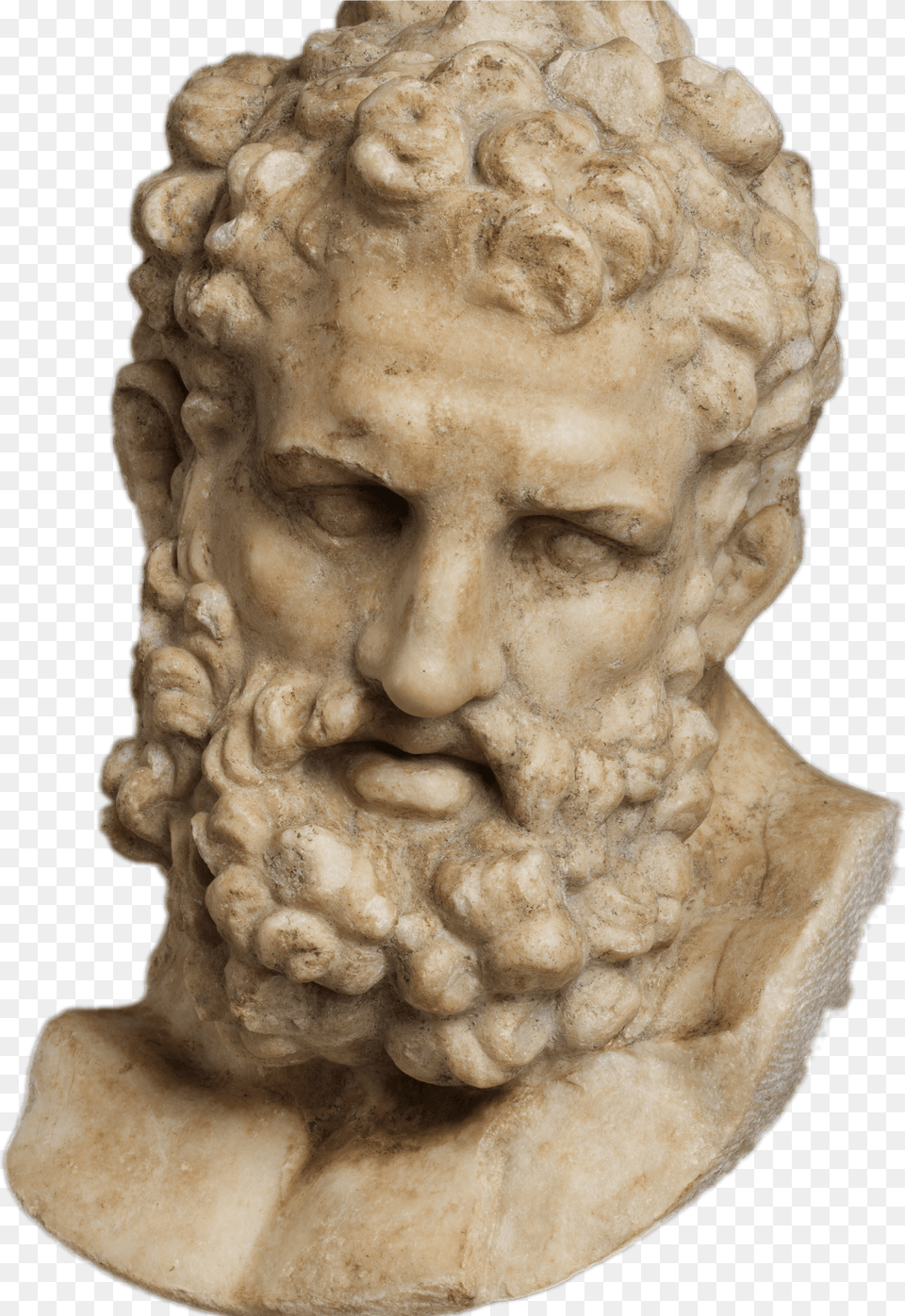 Marble Head Of Heracles, Art, Person, Face, Figurine Png