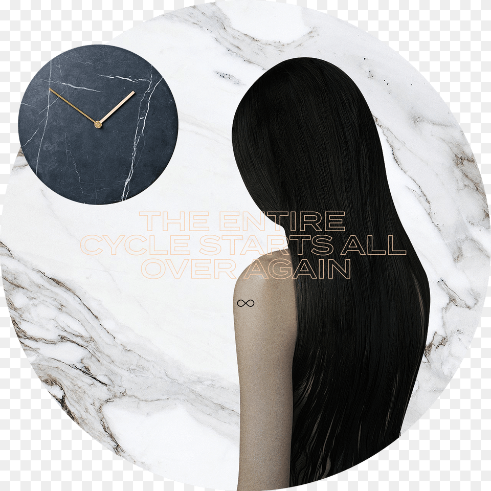 Marble Wall Clock Wall Clock, Adult, Person, Female, Woman Png