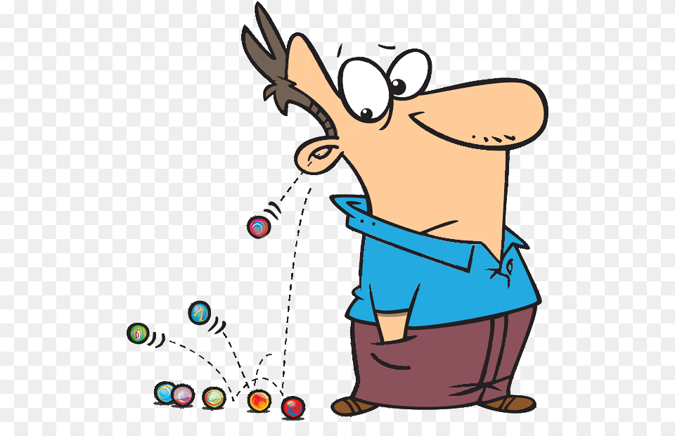 Marbles Rolling Out Of Cartoon Mans Ear Art Images, Baby, Person Free Png Download