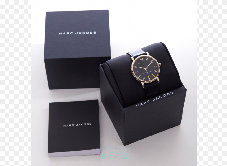 Marc Jacobs Mj1591 Classic Black Leather Charm Watch Box, Arm, Body Part, Person, Wristwatch Png